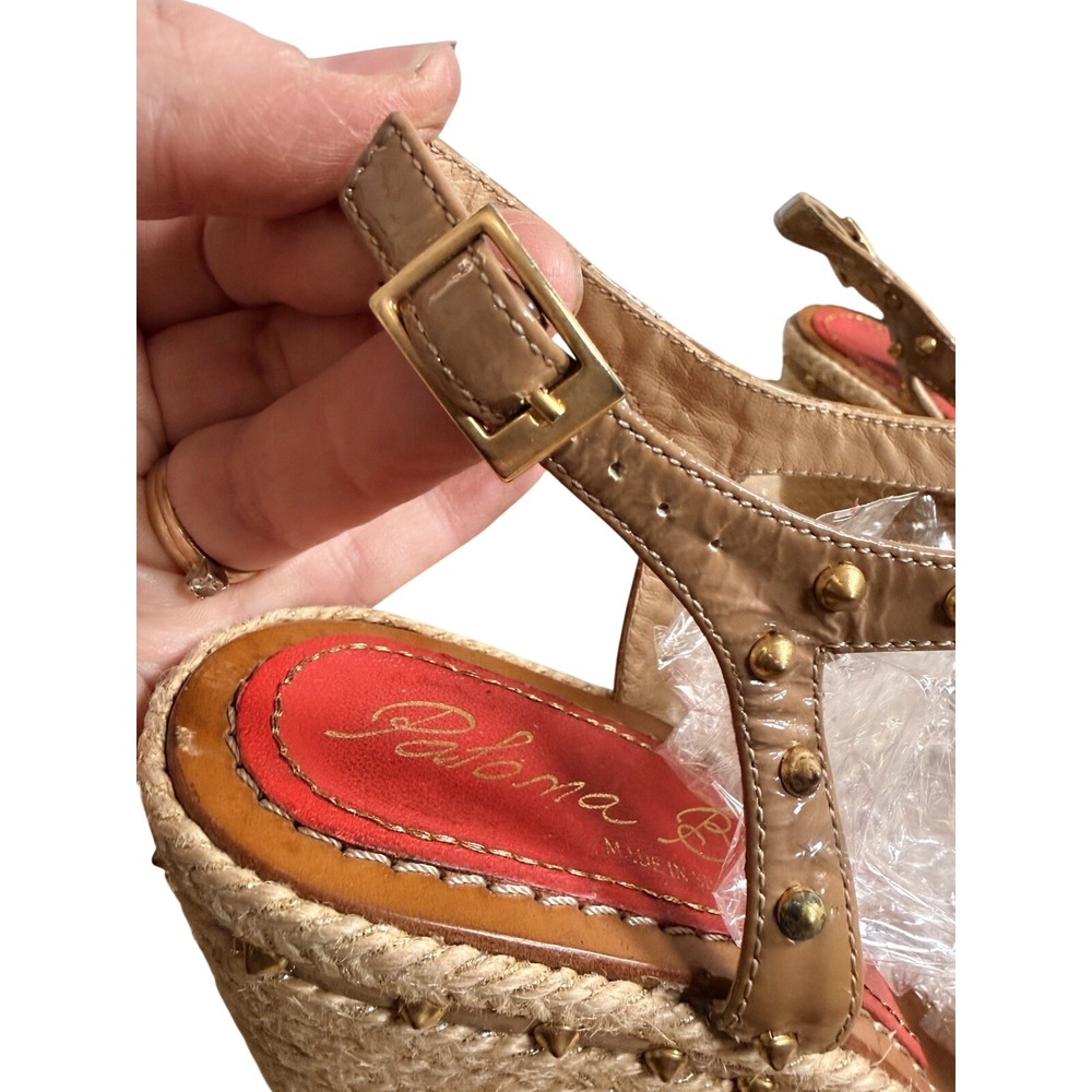 Beverly Feldman Love & Desire Sandals Sz 10 Studded Espadrille Heels Spain - Picture 12 of 16